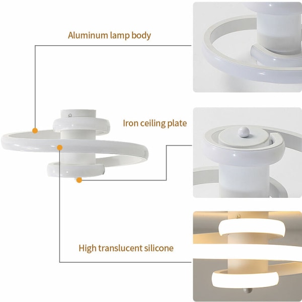 Nordisk minimalistisk Taklampa Hall Balkong Armaturlampa (vit (varmt ljus)) vit