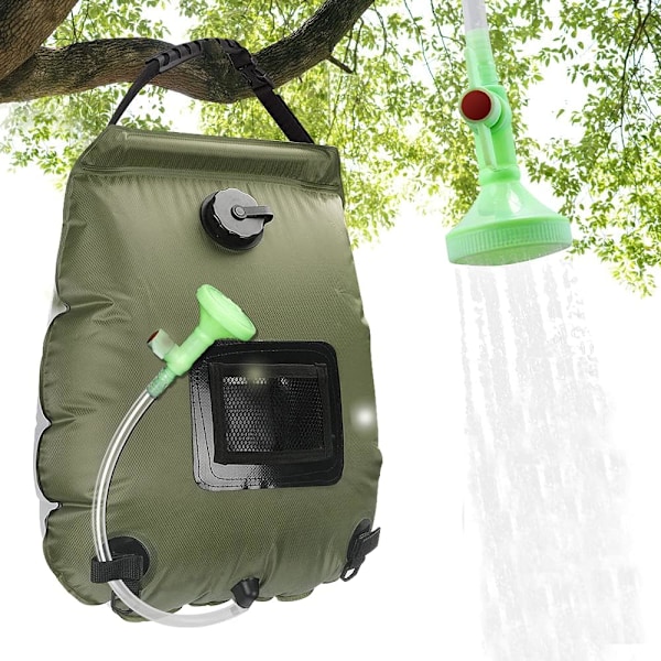 Solarduschpåse, 20L Solcampingduschpåse Solvärmd Vattenpåse Bärbar Camping Klättring Duschpåse