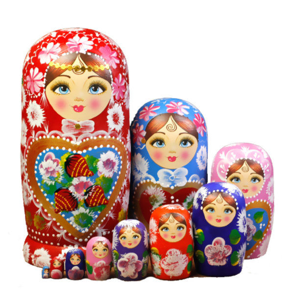 Ryska Dockor Matryoshka i Trä 7-Delars Set Handgjorda Leksaker Barn Vuxna Påsk Mors Dag Födelsedag Jul Halloween Present