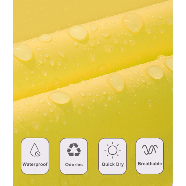 Barn Regnrockar Regn Poncho Flickor Pojkar Regnjacka Vattentät Poncho Småbarn Cartoon Regnkläder Återanvändbar med Bärbar Väska S-4XL Storlek Yellow L / 5-6 Years