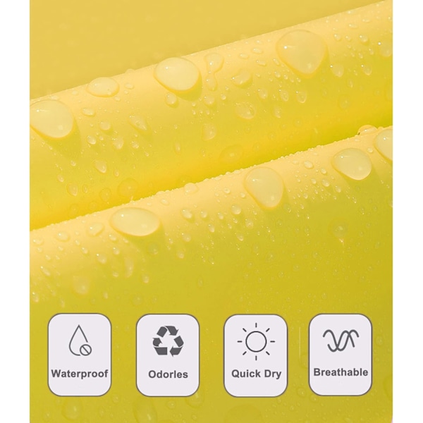Barnregnrockar Regnponcho Flickor Pojkar Regnjacka Vattentät Poncho Småbarn Cartoon Regnkläder Återanvändbar med Bärbar Väska S-4XL Storlek Yellow S / 1-2 Years