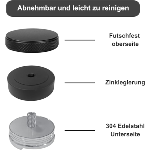 Kaffeutjämnare, 58mm 304 Rostfritt Stål Kaffelägnare, Malet Kaffe Utjämningsverktyg, Svart 58MM