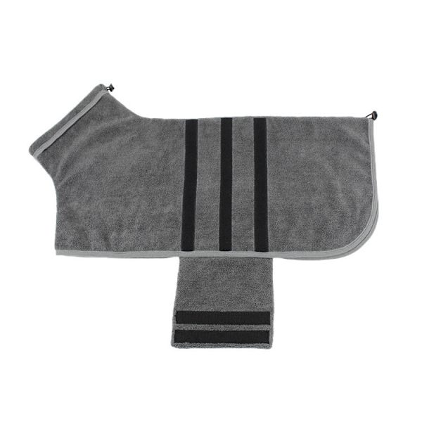 2 st hundtorkjacka för hundbadrock handduk mikrofiber snabb tork superabsorberande hundbadrock med justerbar nacke och midja kardborreband M