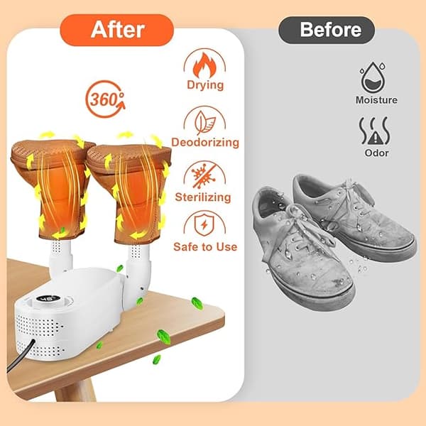 Sko Tørretumbler, Støvletørrer, Handsketørrer med Smart Timer, Foldbart Design og Sko Tørretumbler