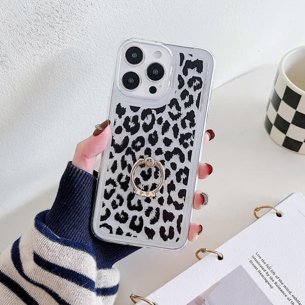Blødt TPU Ring Kickstand Telefoncover til iPhone 15 Pro Max