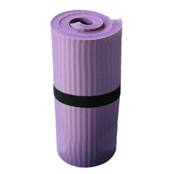 Yogamatte Pilates Tykk treningsmatte Sklisikker treningsmatte 15 mm Fitness Lilla