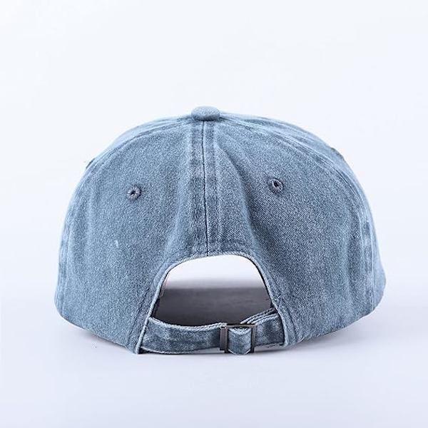 Unisex Baseballkeps Bomull Passar Män Kvinnor Tvättad Denim Justerbar Pappa Hatt