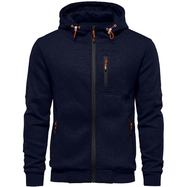 Herre hettegensere Sweatshirt Glidelås Lette jakker Navy M