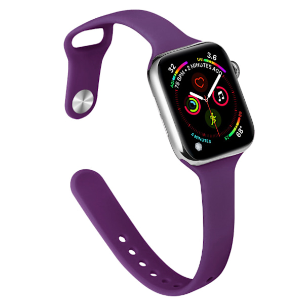 Passar Apple Watch 38/40/41, 42/44/45/49mm ultratunt modernt silikonarmband, slankt armband Purple 42/44/45/49mm