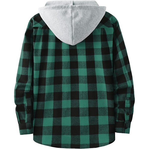 Herreskjorte med rutete mønster, langærmet skjorte med lomme, knappelukning, ternet skjortejakke i flanel, regular fit, 4 årstider, skjortejakke til tømmerhoggere, M-3XL Green XXL