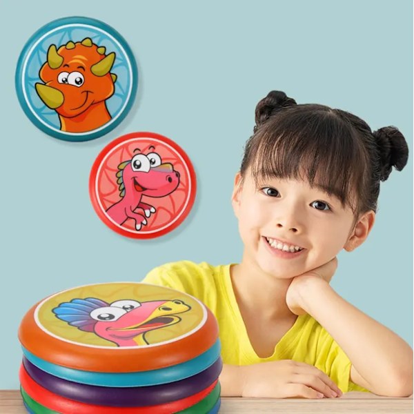 Mjuk frisbee för barn, plastleksak, säker för nybörjare, handkastning, utomhussporter, interaktion mellan föräldrar och barn Tyrannosaurus