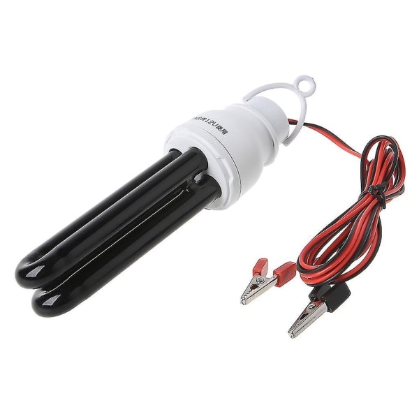 1 Set UV-ljus 12V 20W Svart Lampa Spiral Energisparande Lila Ljus Jordbruk Insektsfälla Ljus Ultraviolett Yu