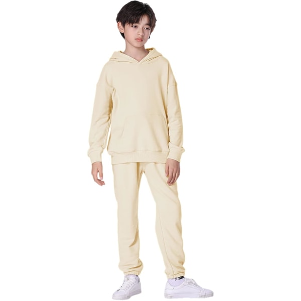 Beige träningsoverall för pojkar med byxor och hoodie set (11-12 år) beige 11-12