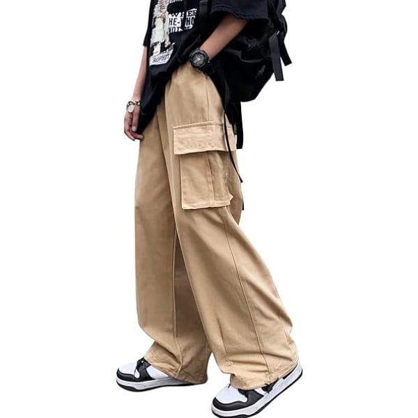 Kaki drenge casual lige ben micro-cropped overalls /XL khaki XL