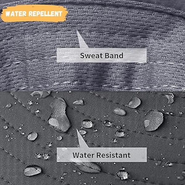 Bredbrättad Solhatt för Utomhusbruk med 2 Solfläktar, Solhatt för Män och Kvinnor UPF 50+, Fiske- & Strandhatt med Inbyggd Fläkt Z-light Grey