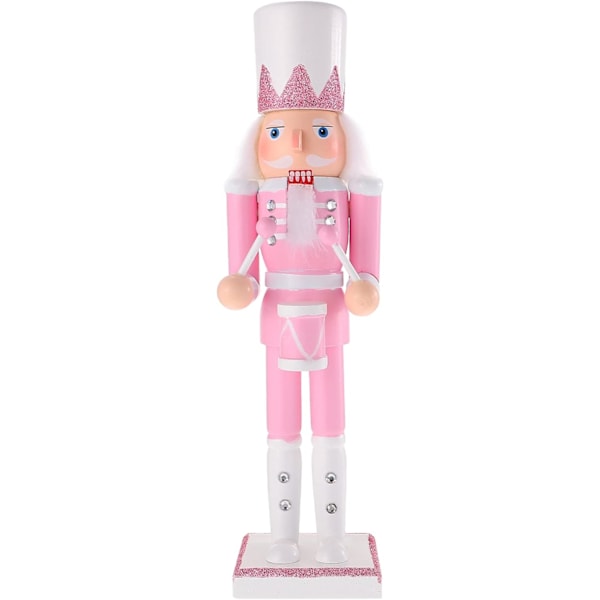 Pink Nutcracker Figure Pink Christmas Ornaments 12 Inch Pink Nutcracker Soldier Figure Decorative Glitter Christmas Nutcracker for Holiday Parties