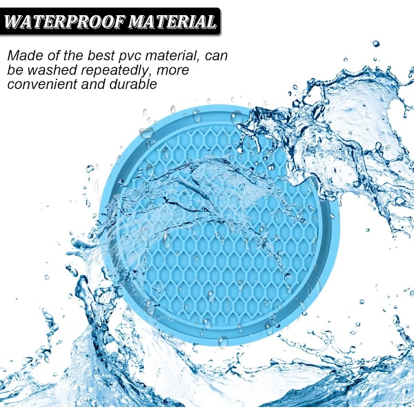4-pakning bilkoppholder-underlag, 7 cm sklisikre silikonbilinnlegg, interiørtilbehør Blue