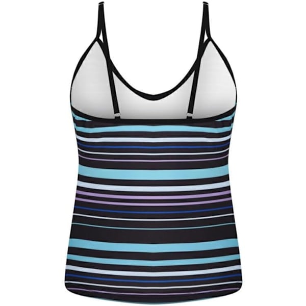 Naisten kaksiosainen uimapuku Gradient Color Tankini Set Top shortsit matalavyötäröinen urheilullinen uimapuku Bikini Blue+black One Size