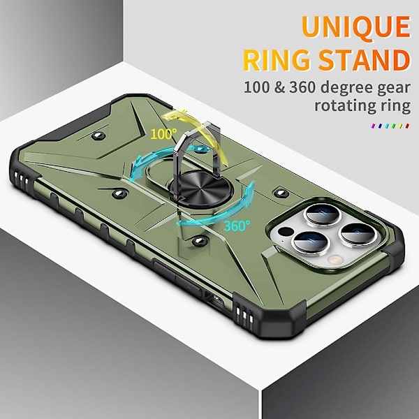 Telefoncover med ringholder til iPhone 15 Pro