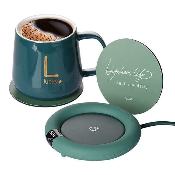 Touch Switch Kaffekrusvarmer med Rustfrit Stål Coaster