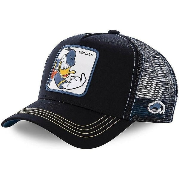 Nytt varumärke Anime Cartoon Mickey Donald Duck Snapback Bomullsmössa Herr Dam Hip Hop Pappa Mesh Hat Trucker Hat Dropshipping DONALD DUCK BLACK