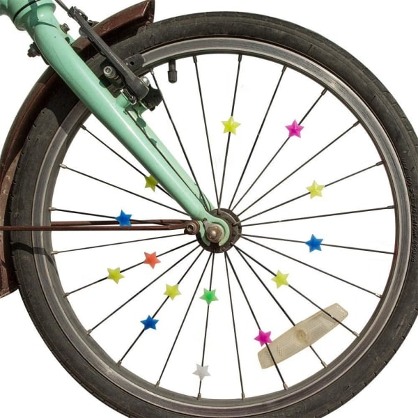 Egerdekorationer til cykel, stjerner - 36-pak multi-farve