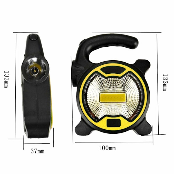 LED Lommelykt Multifunksjonell Campinglykt Bærbar Utendørs Campinglanterne Belysning Nød COB LED Spotlight Lommelykt for Camping Plen