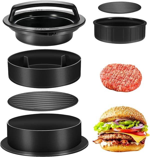 Burgerpresse i flere størrelser, burgerform 3 i 1