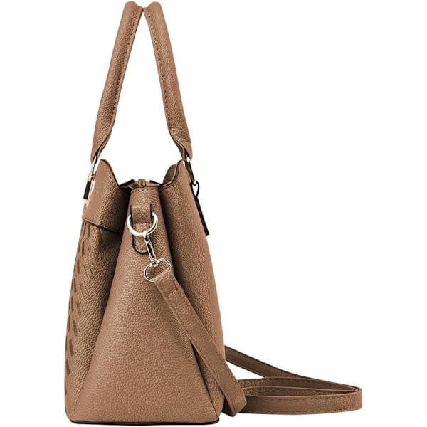 Damhandväska Axelväska Crossbody Messenger Bag Tote Satchel för Dam PU Läder Plånbok Khaki