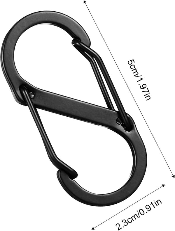 10 st S-formade Karabinkarbinhakar, 2 Öppna Fjäderkrokar