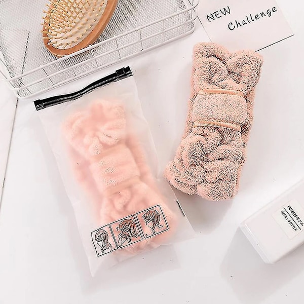 3-pack Mikrofiber Hårband Skönhet Elastiskt Terry Dam Hårduk Flicka Ansiktsbehandling Dusch Yoga Träning (Svart + Hudfärgspuder + Vit)
