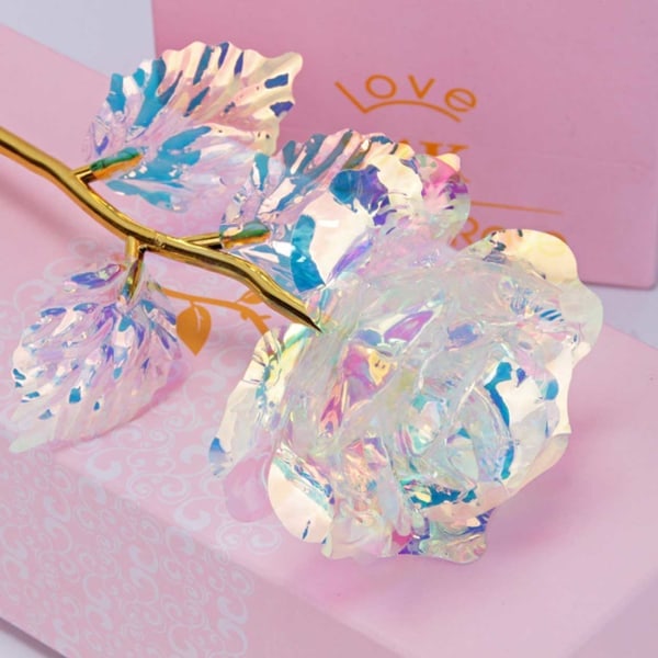 24 Karat Guldpläterad Diamantros 24k Ros i Presentförpackning guld