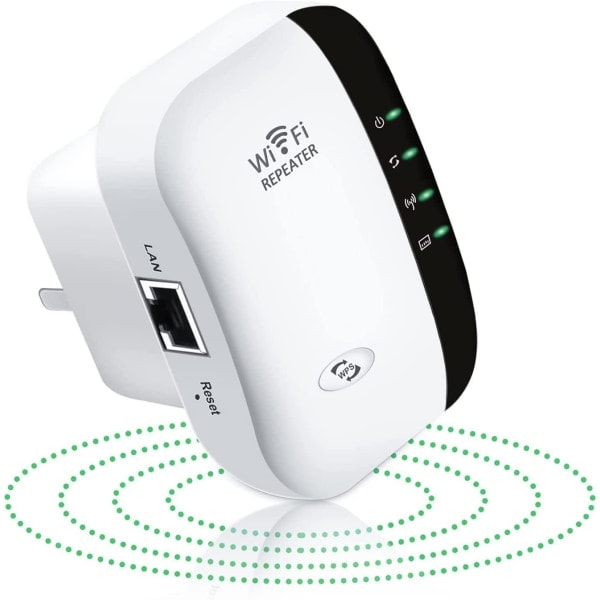 Wi-Fi Forstærker Repeater / Udvider Rækkevidde 300 Mbps Wifi Hvid