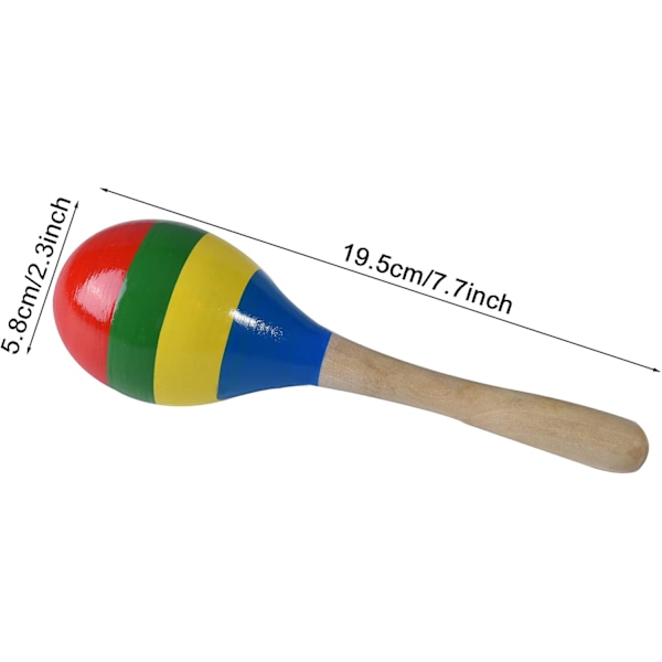 Maracas håndperkusjon skrangler, tre Rumba Shaker musikkinstrument for barn voksne, sett med 2