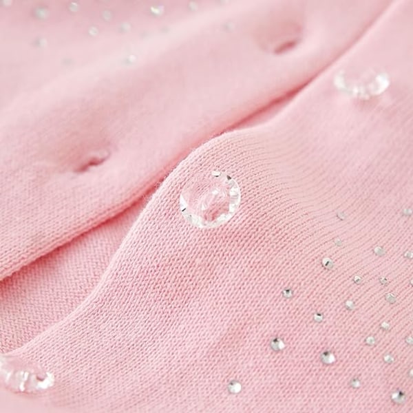 Rosa långärmad stickad tröja i bomull med polokrage /110cm pink