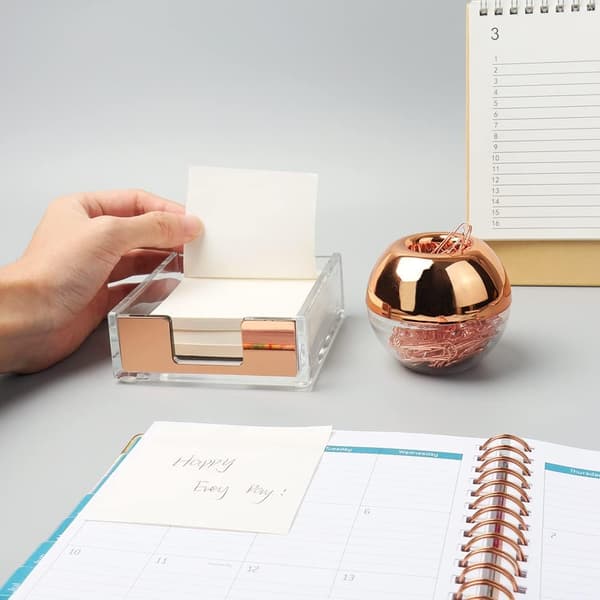 Roséguldfärgad Gemhållare Magnetisk Gemdispenser med 100 st Gem