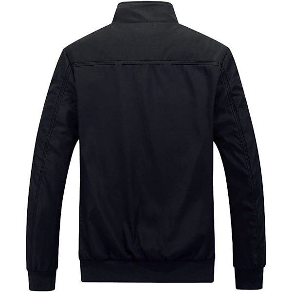 Herre Sommer Bomber Jakker Casual Letvægts Vindjakke Sports Jakke Cargo Yderbeklædning M Black