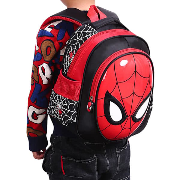 Børnebørn Drenge Spiderman Rygsæk Skole Bogtaske Sort Black