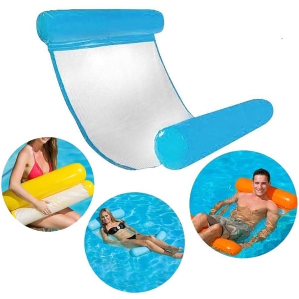 Uppblåsbar Badmadrass, Vattenhängmatta 4-i-1 Lounger Pool