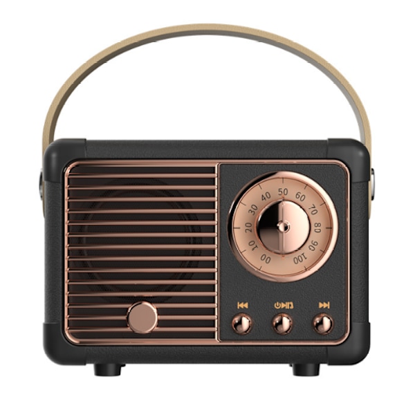 Retro Bluetooth Højttaler, Vintage FM Radio med Gammel Klassisk Stil, Høj Lydstyrke, Bluetooth 5.0 Trådløs Forbindelse, Understøtter TF-kort black