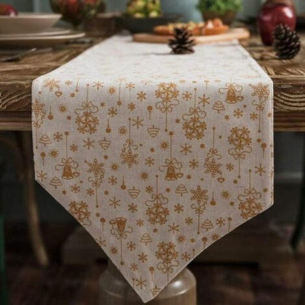 Lyxig bordslöpare, varmstämplad design för julbordsdekoration, familjemiddagar eller sammankomster, inomhus eller utomhus
