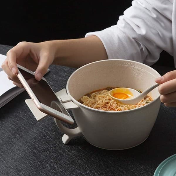 Mikrovågsskål för nudlar, ramen, pasta, popcorn, soppa med lock