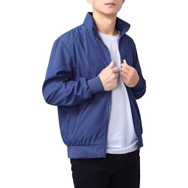 Miesten kesäbomberitakit, rennot kevyet tuulitakit, urheilutakit, cargo-ulkovaatteet 5XL Denim Blue