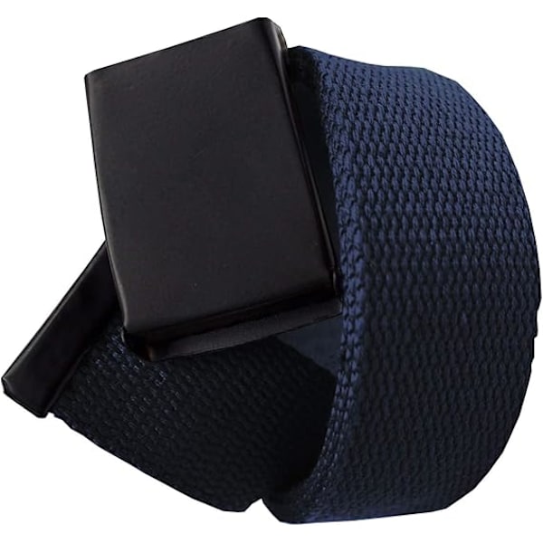 Unisex Vävt Bälte Vävd Canvas Rem Metall Flip Stängning Spänne Justerbar Armé Stil Midjeband Utomhus Brukskläder, 130cm x 3.8cm