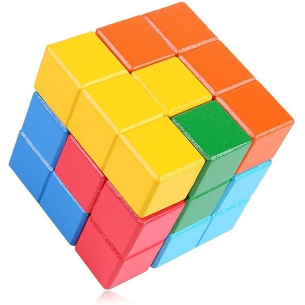 3 stykker barnetenkende Rubik's Cube blokk puslespill treleker