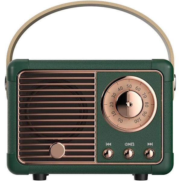 Retro Bluetooth-högtalare, Vintage Dekoration, Mini Trådlös Bluetooth-högtalare för Skrivbord Sovrum Kontor Fest (Grön) green