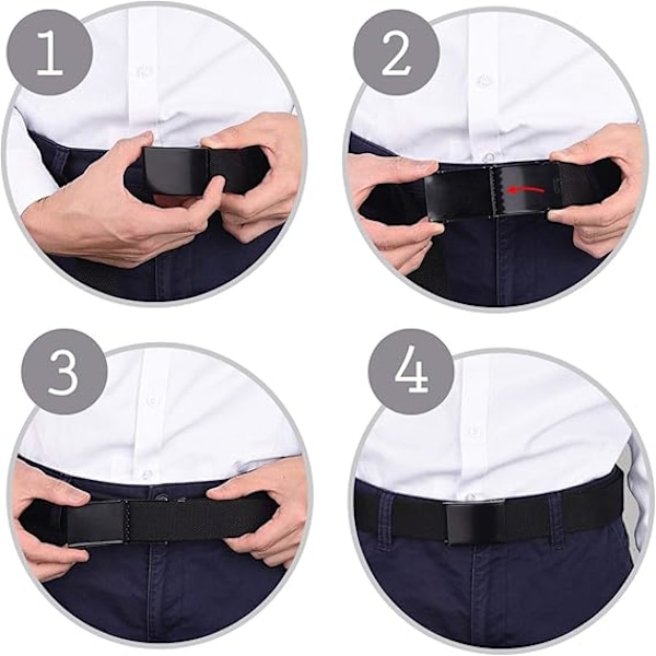 Unisex Vävt Bälte Vävd Canvas Rem Metall Flip Stängning Spänne Justerbar Armé Stil Midjeband Utomhus Brukskläder, 130cm x 3.8cm