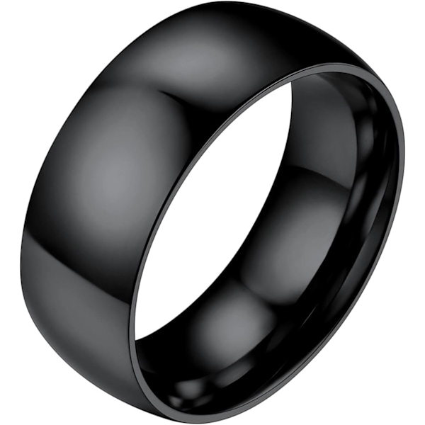 Rustfrie stålband roterende fingerringer, minimalistiske midi vennskap spinner ringer med forskjellige størrelser 8mm / Negro 14.5 (54.4mm)