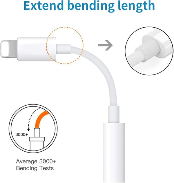 iPhone Adapter, iPhone Jack Adapter [MFi-sertifisert] Lightning til Jack 3.5mm Hodetelefon Aux Adapter Audio Dongle Konverter for iPhone-serien