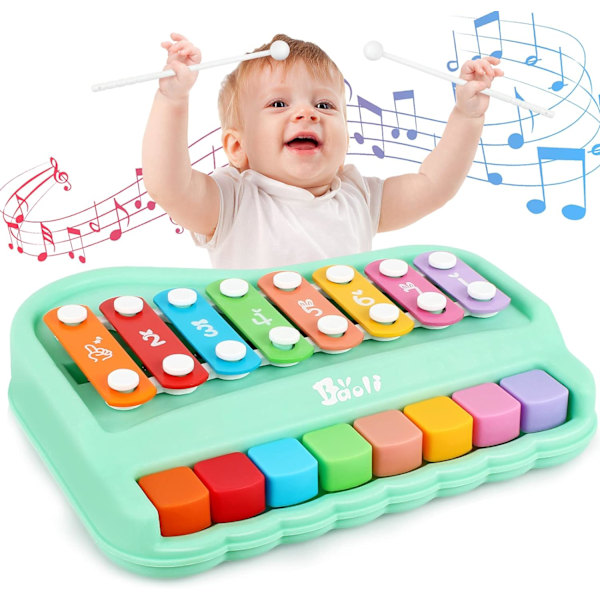 1 år gammelt barnespill, 2 i 1 treleketøy, musikkinstrument, egnet for 23 år gamle barn, ideell musikalsk pedagogisk leketøysgave